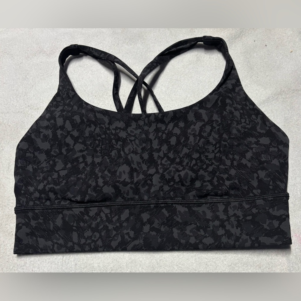 Lululemon Athletica Black Patterned Sports Bra